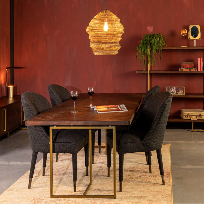 Dutchbone Class Eettafel Visgraat - 180 x 90 cm - Bruin