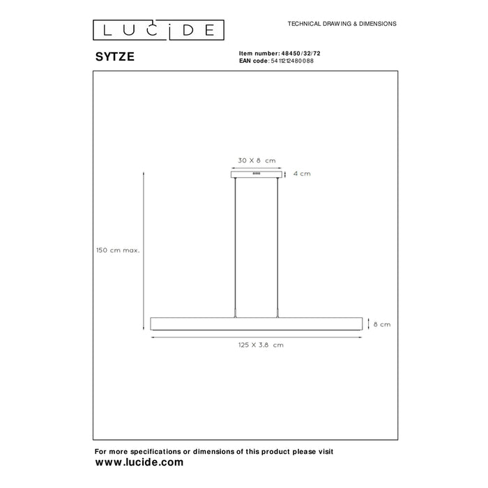 Lucide SYTZE Hanglamp 1xGeïntegreerde LED - Naturel