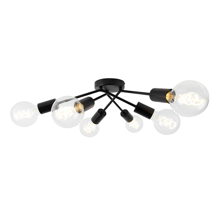 QAZQA Design plafondlamp zwart 6-lichts - Sputnik