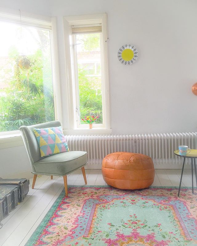 Rozenkelim vloerkleed pastel kleuren 225cm x 155cm