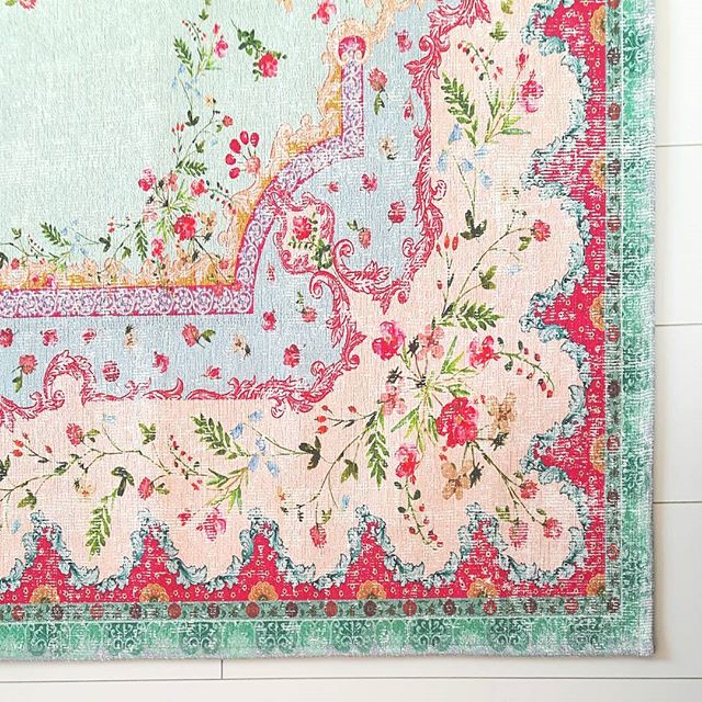 Rozenkelim vloerkleed pastel kleuren 225cm x 155cm