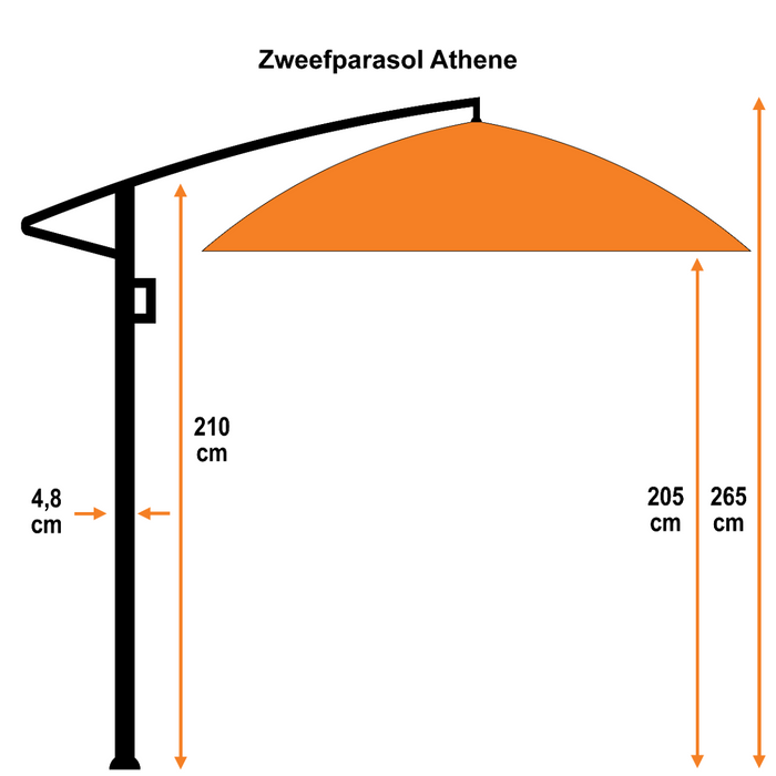 Garden Impressions Athene Zweefparasol Ø300 cm taupe