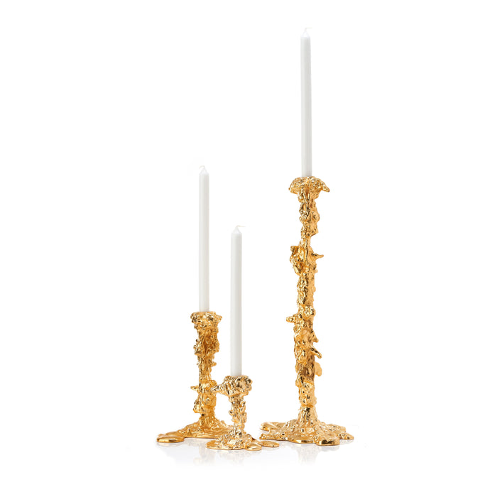 POLSPOTTEN Drip Kandelaar L - Goud