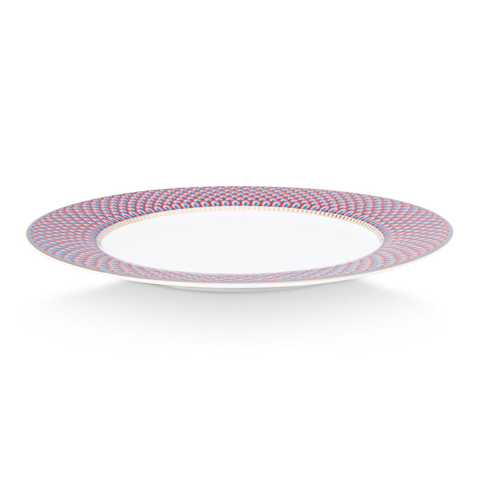 Pip Studio Flower Festival Bord Ø 26,5 cm - Lichtblauw/Rood