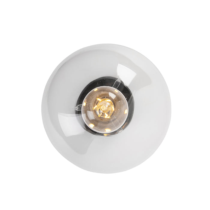 QAZQA Art deco plafondlamp zwart met helder glas - Pallon