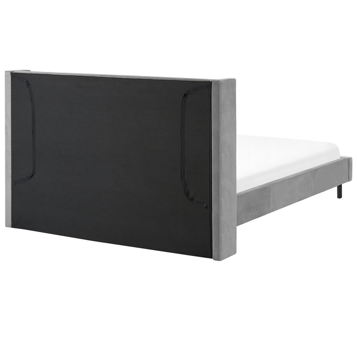 Beliani - VILLETTE - Tweepersoonsbed - Grijs - 160 x 200 cm - Fluweel