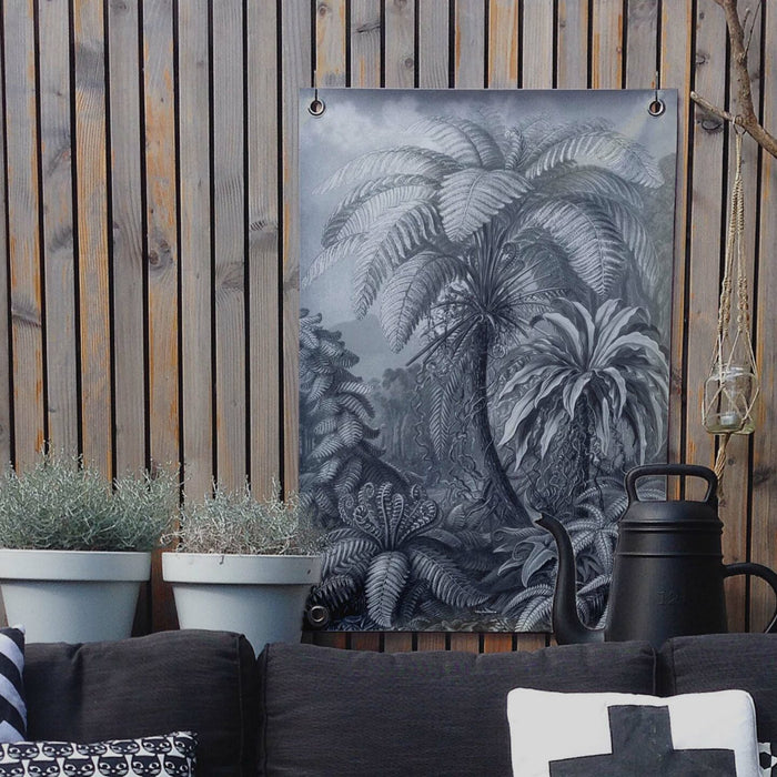 Villa Madelief Tuinposter Jungle zwart wit (70x100cm)