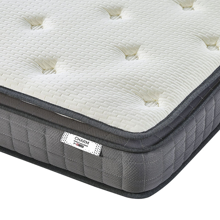 Beliani - CHARM - Traagschuimmatras - Wit - 180 x 200 cm - Polyester