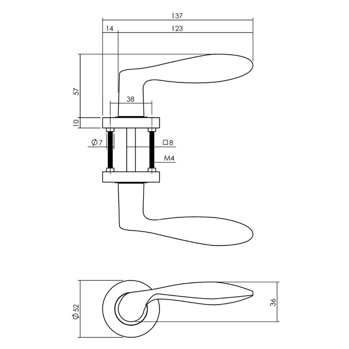 Intersteel Deurkruk George op ronde rozet Ø52x10 mm antracietgrijs