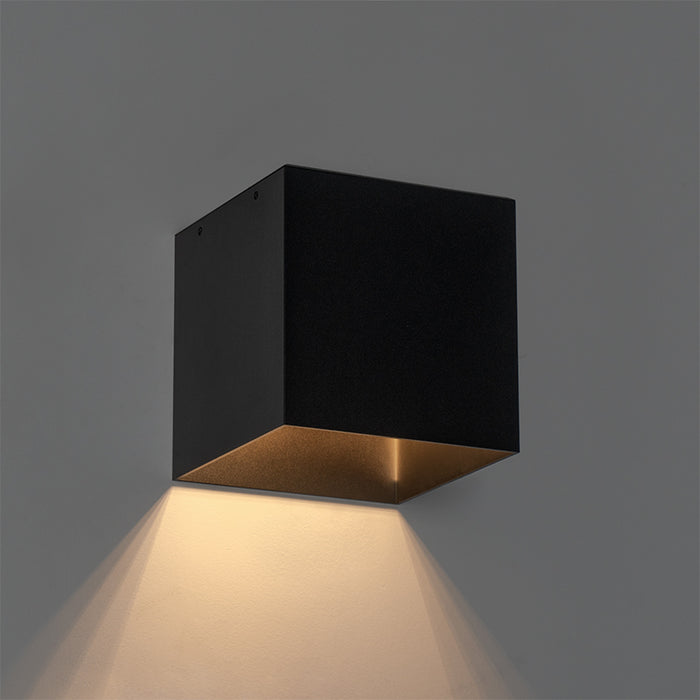 QAZQA Buiten wandlamp zwart met dimlicht en sensor op solar -