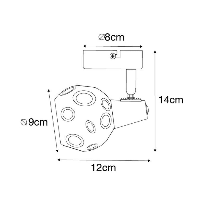 QAZQA Art Deco spot goud met smoke glas - Vidro
