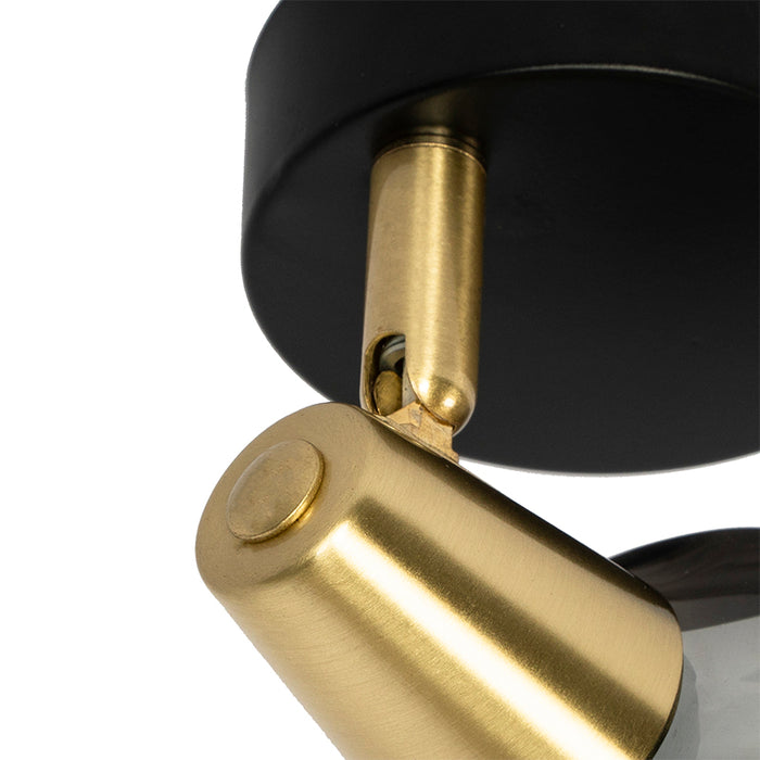 QAZQA Art Deco spot goud met smoke glas - Vidro