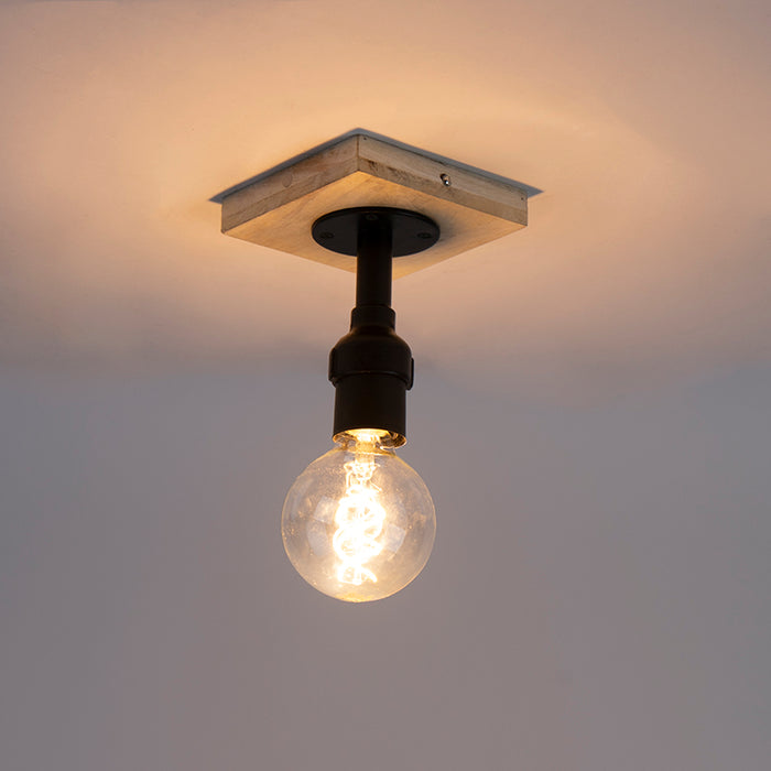 QAZQA Plafondlamp tubs cl - Zwart - Industrieel - L 140mm