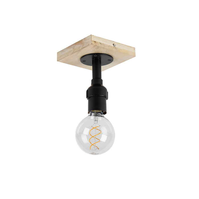 QAZQA Plafondlamp tubs cl - Zwart - Industrieel - L 140mm