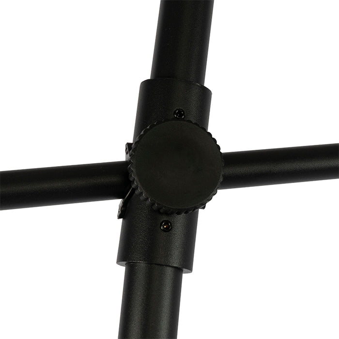 QAZQA Design buiten vloerlamp zwart met witte kap IP44 - Robbert