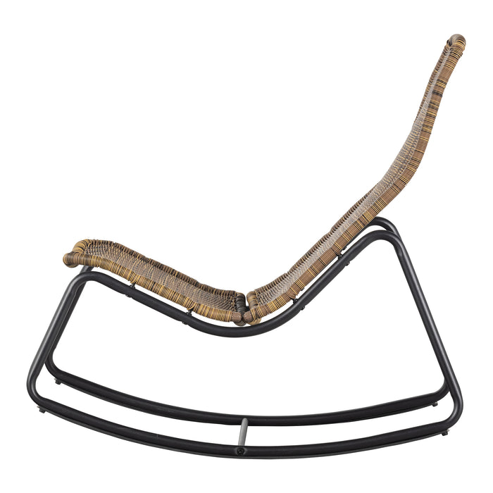 WOOOD Tom Schommelstoel Tuin - Rattan - Naturel - 97x51x95