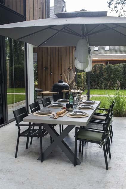 Brafab stapelbare aluminium tuinstoel Delia - Black