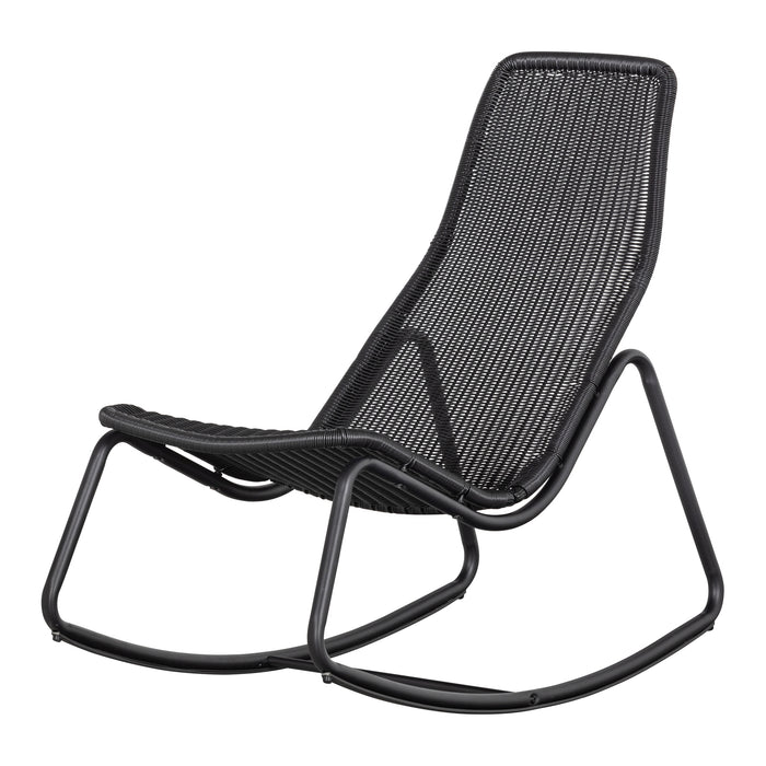 WOOOD Tom Schommelstoel Buiten - Rattan - Zwart - 97x51x95