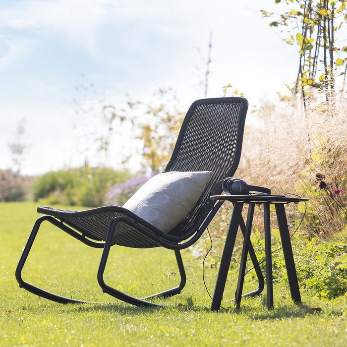 WOOOD Tom Schommelstoel Buiten - Rattan - Zwart - 97x51x95