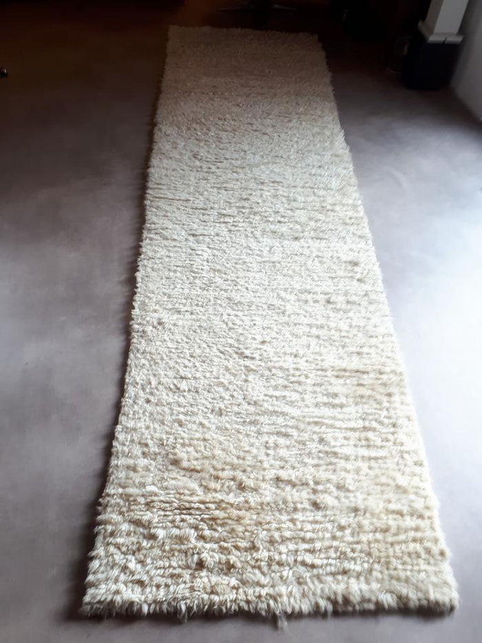 Reliving 70'S Echt Wol Vintage Vloerkleed Loper Retro Vloerkleed