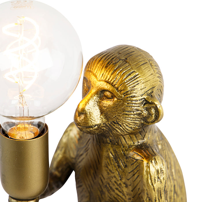 QAZQA Tafellamp animal-tl - Goud|messing - Landelijk - L 235mm