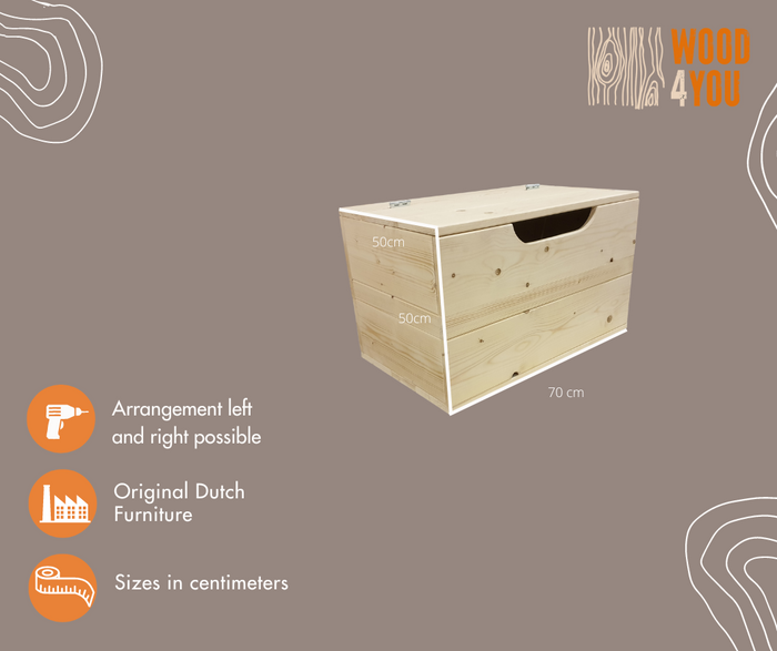 Wood4you - Speelgoedkist - Kick opbergkist.