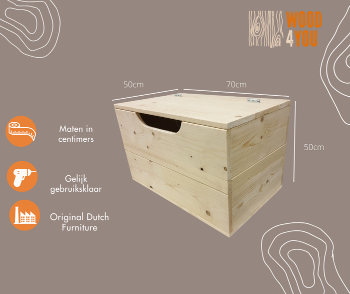 Wood4you - Speelgoedkist - Kick opbergkist.