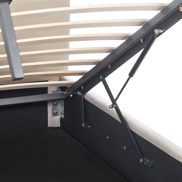 Beliani-RENNES -Bed met opbergruimte-Beige-180 x 200 cm-Polyester