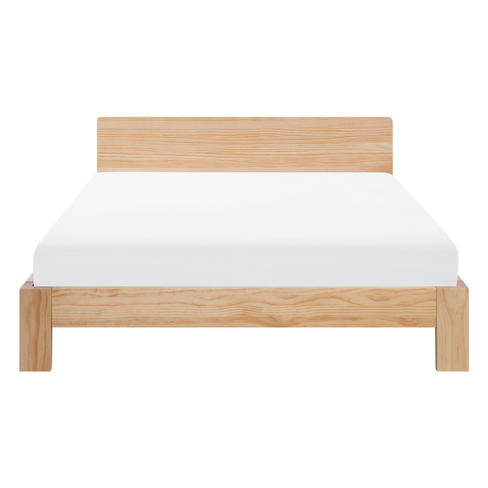 Beliani-ROYAN-Tweepersoonsbed-Lichte houtkleur-140 x 200 cm-Dennenhout