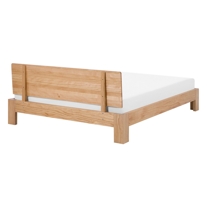Beliani-ROYAN-Tweepersoonsbed-Lichte houtkleur-140 x 200 cm-Dennenhout