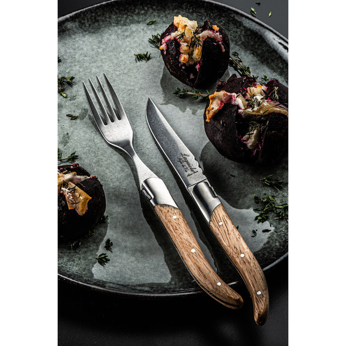 Laguiole Style de Vie Luxury Line steakmessenset 6-personen eikenhout
