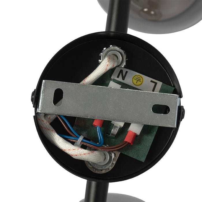 QAZQA Art Deco plafondlamp zwart met smoke glas 2-lichts - Vidro