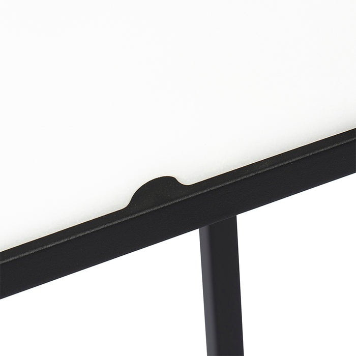 QAZQA Buiten vloerlamp zwart IP44 met witte kap vierkant - Virginia