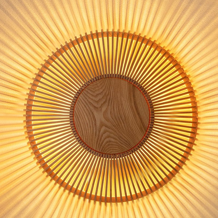 Umage Clava Up Wood Large houten wandlamp naturel - Ø 49 cm