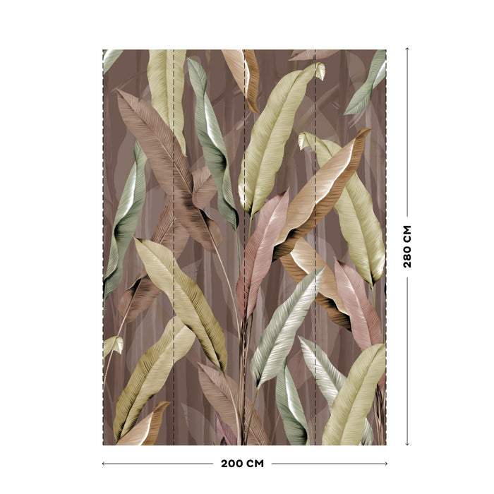 Art for the Home - Fotobehang - Leaves Pink - Roze - 280x200cm