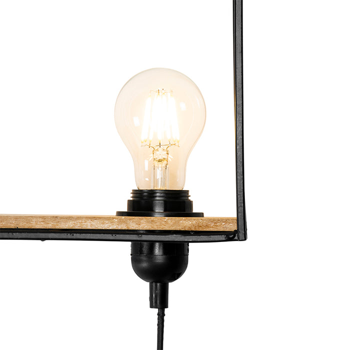 QAZQA Wandlamp hiso - Zwart - Industrieel - L 36cm