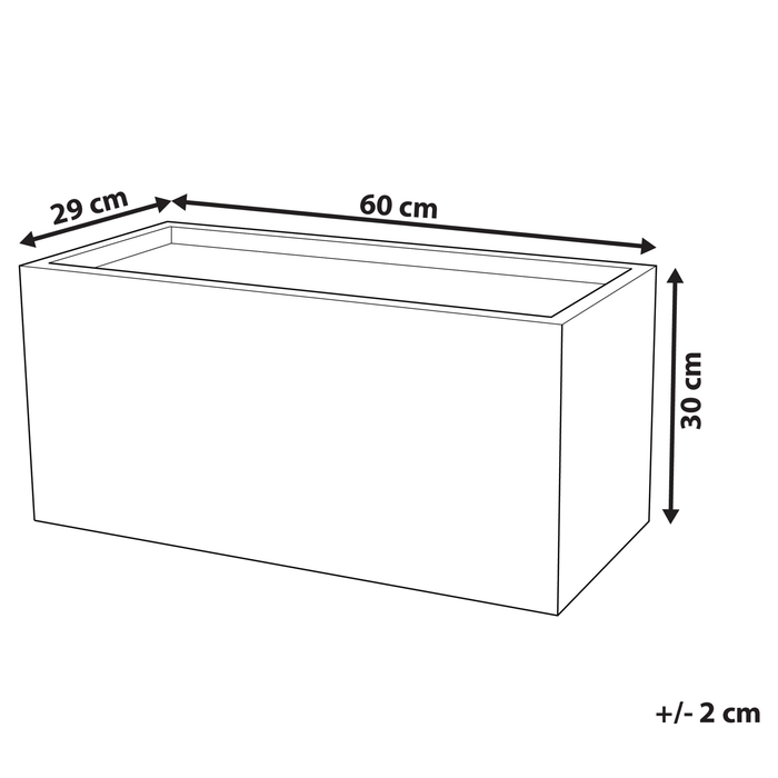 Beliani - MYRA - Plantenbak - Grijs - 60 cm - Klei-vezelmengsel