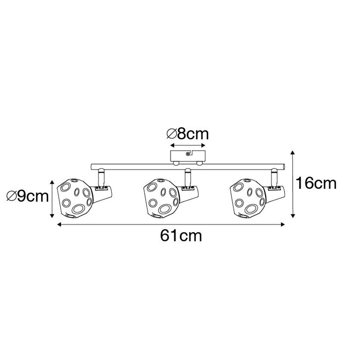 QAZQA Plafondlamp goud 45 cm met smoke glas 3-lichts - Vidro