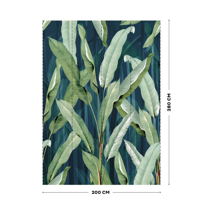 Art for the Home Fotobehang - Leaves Green - Blauw|Groen - 280x200cm
