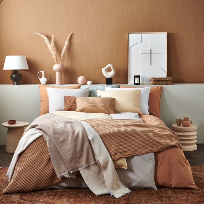 Vandyck Washed Cotton Dekbedovertrek 140 x 200/220 cm - Stone