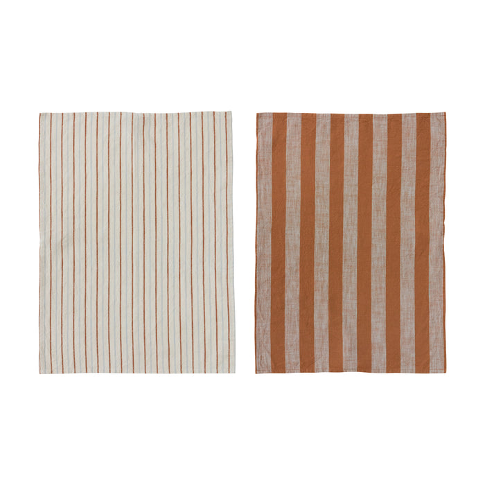 OYOY Kurin Theedoek - Caramel/Ice Blue - 2 st.