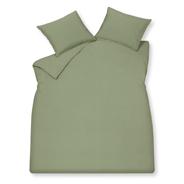 Vandyck Washed Cotton Dekbedovertrek 200 x 200/220 cm - Smoke Green