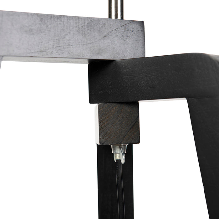 QAZQA Vloerlamp tripod zwart met groene kap en goud 50 cm - Puros