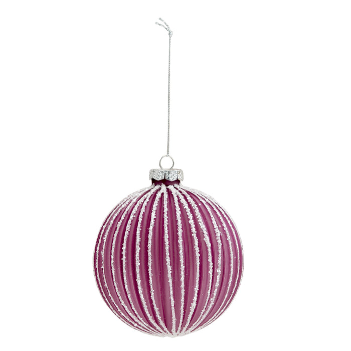 Clayre & Eef Kerstbal Set van 4  Ø 10 cm Roze Glas Rond