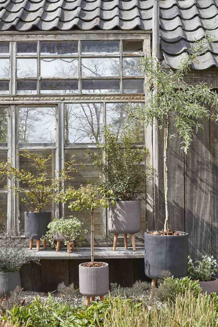 Mica Decorations Nuovo Plantenbakken - H64xØ37 cm - Magnesium - Taupe