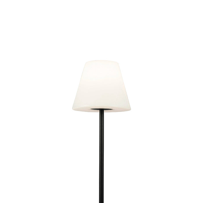 QAZQA Buiten vloerlamp zwart met witte kap IP65 25 cm - Virginia