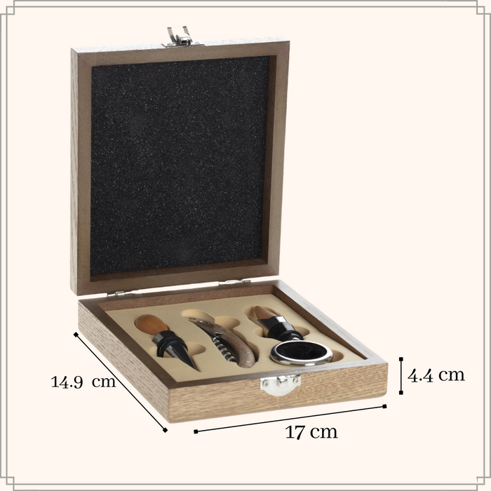 OTIX Wijnset met Luxe Kurkentrekker Bruin 15x17x4.4 cm RVS Wijn Acc...