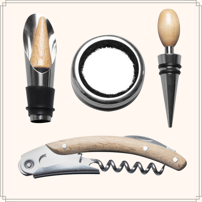 OTIX Wijnset met Luxe Kurkentrekker Bruin 15x17x4.4 cm RVS Wijn Acc...