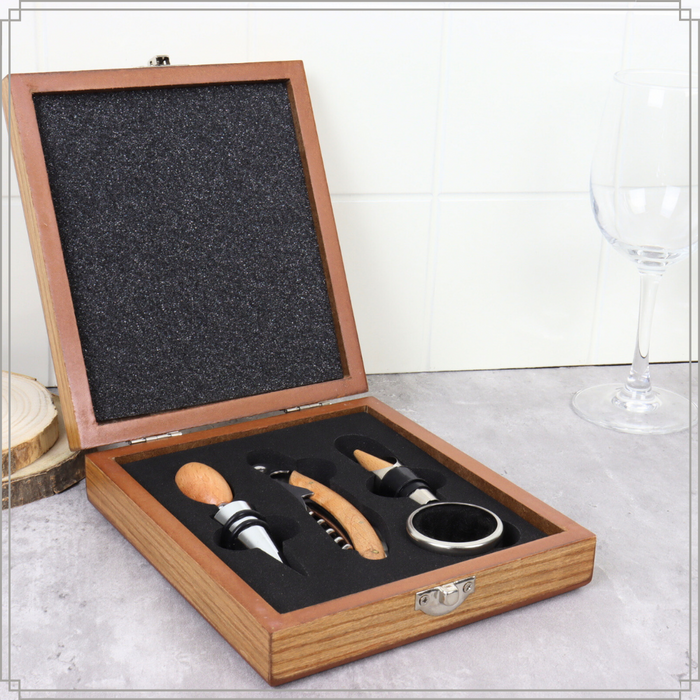 OTIX Wijnset met Luxe Kurkentrekker Bruin 15x17x4.4 cm RVS Wijn Acc...