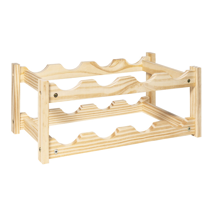 QUVIO Houten wijnrek (2 lagen) voor 8 flessen